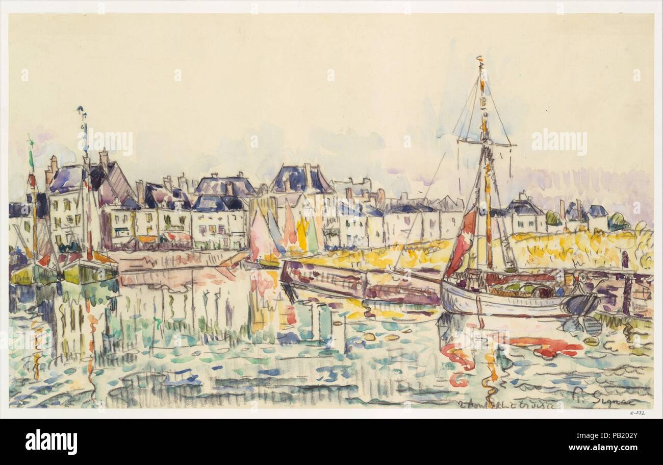 Le Croisic. Artiste : Paul Signac (français, Paris 1863-1935 Paris). Dimensions : 9 x 16 13/16 1/16 in. (25 x 40,8 cm). Date : 1928. Musée : Metropolitan Museum of Art, New York, USA. Banque D'Images