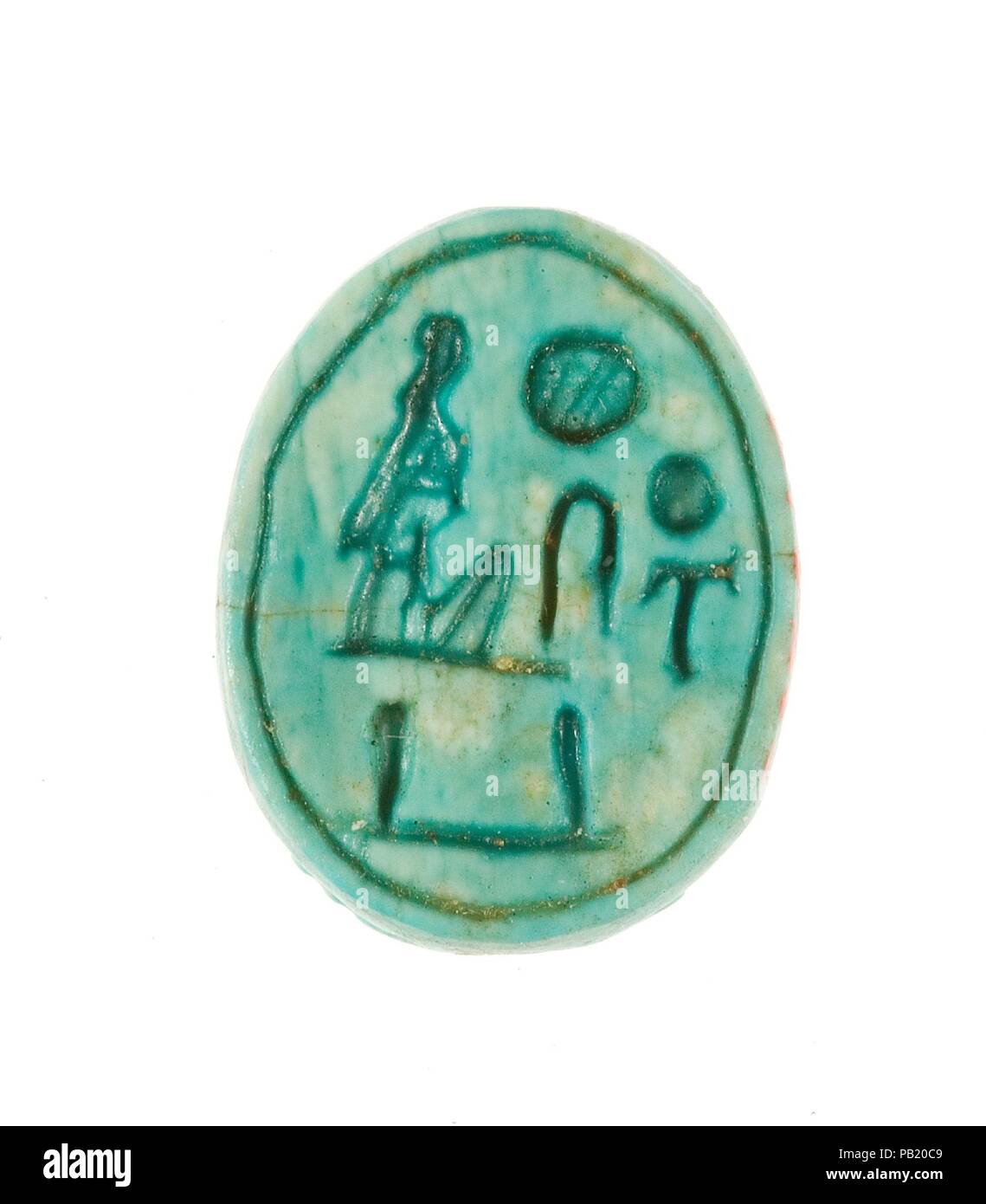 Scarab inscrit Maatkare (Hatshepsout), elle vit. Dimensions : 1,7 cm L. (11/16 in.) ; W. 1,3 cm (1/2 po.). Dynastie DYNASTIE : 18, tôt. Règne : règne d'Hatchepsout et de Thoutmosis III. Date : ca. 1479-1458 av. J.-C.. Musée : Metropolitan Museum of Art, New York, USA. Banque D'Images