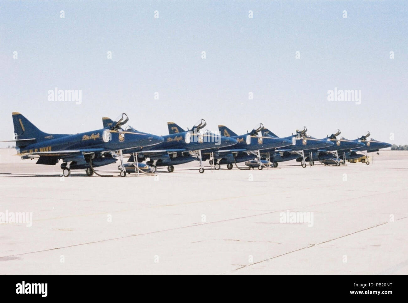 A-4F Blue Angels à El Centro de la NAF 1976. Banque D'Images