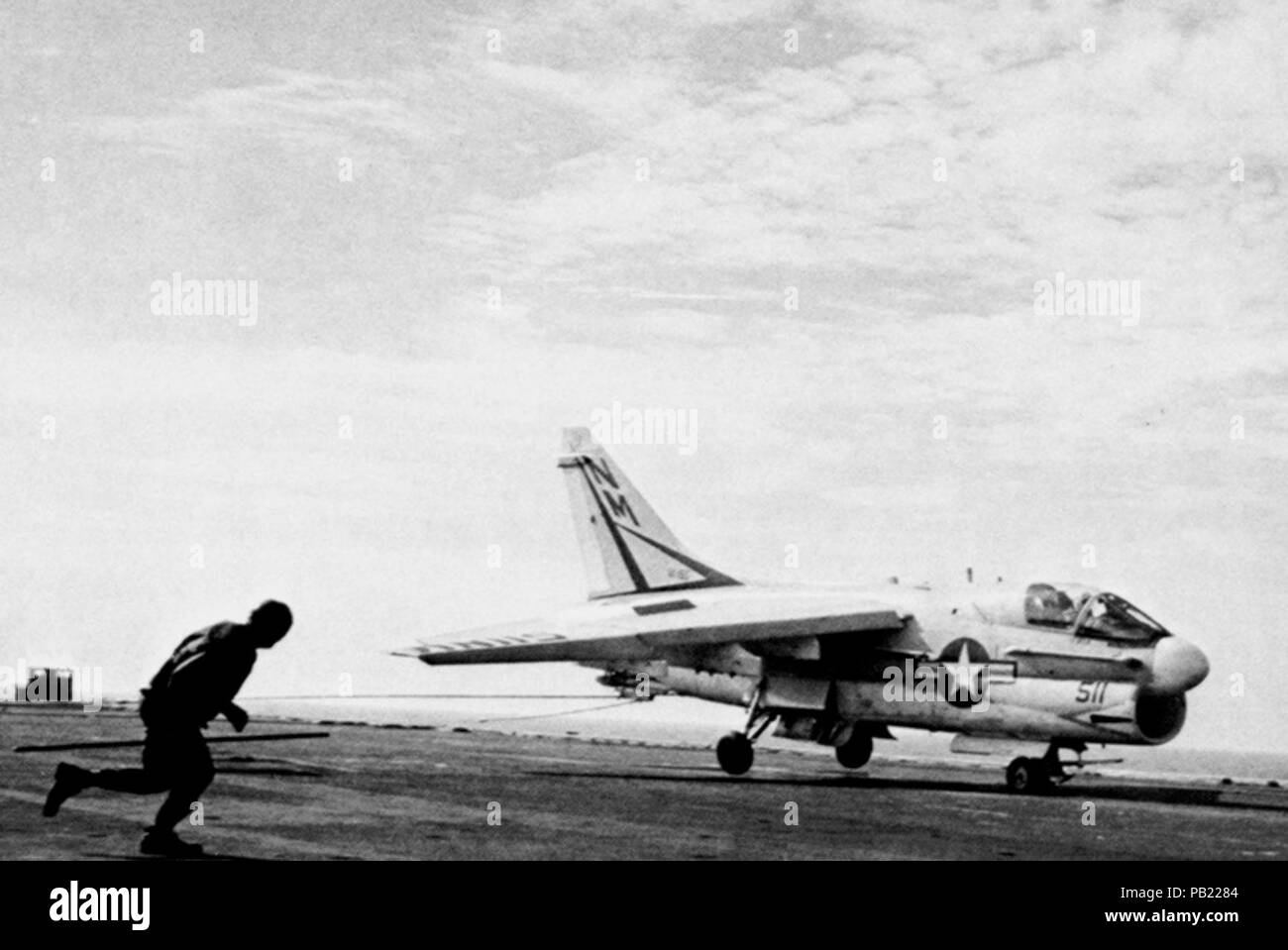 A-7B VA-155 à bord du USS Oriskany piège (CVA-34) 1970. Banque D'Images