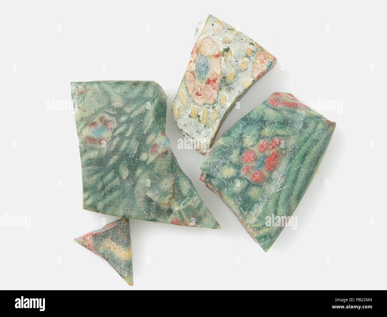 Des fragments de verre à partir d'un navire. Culture : le copte. Dimensions : Stockage (petri diam.) : 1 11/16 in. (4,3 cm). Date : 4ème au début du 5e siècle. Musée : Metropolitan Museum of Art, New York, USA. Banque D'Images