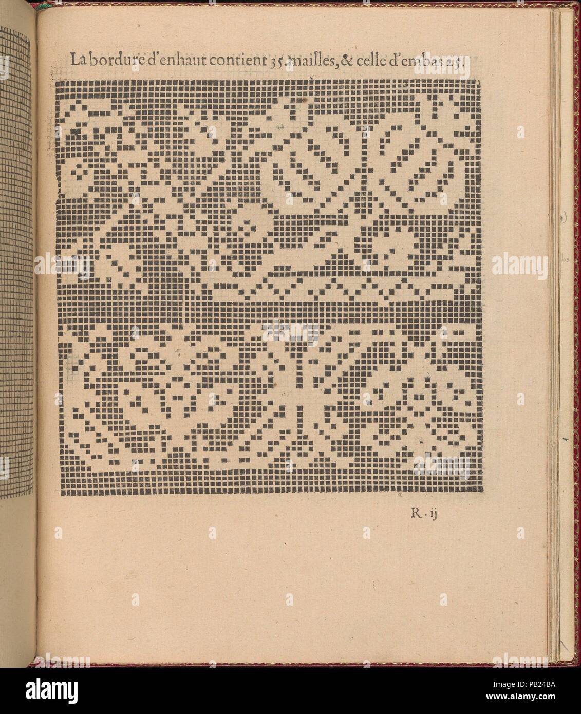 Les singuliers et Nouveaux Portraicts... page 66 (recto). Classeur : Chambolle-Duru (Français, 19ème siècle). Designer : Federico de Vinciolo (Italien, actif Paris, ca. 1587-99). Dimensions : hors tout : 8 1/16 x 6 5/16 in. (20,5 x 16 cm). Editeur : Jean Le Clerc , Paris. Sitter : Frontispice Portrait de Henri III, Roi de France et de Pologne (1551-1589) ; Portrait de Louise de Lorraine-Vaudemont (Français, 1553-1601) Nomény Moulins , reine de France. Date : 1588. Conçu par Federic de Vinciolo, publié par Jean Le Clerc, Paris, lié par Chambolle-Duru, Français, 19e siècle. De haut en bas, et de gauche Banque D'Images