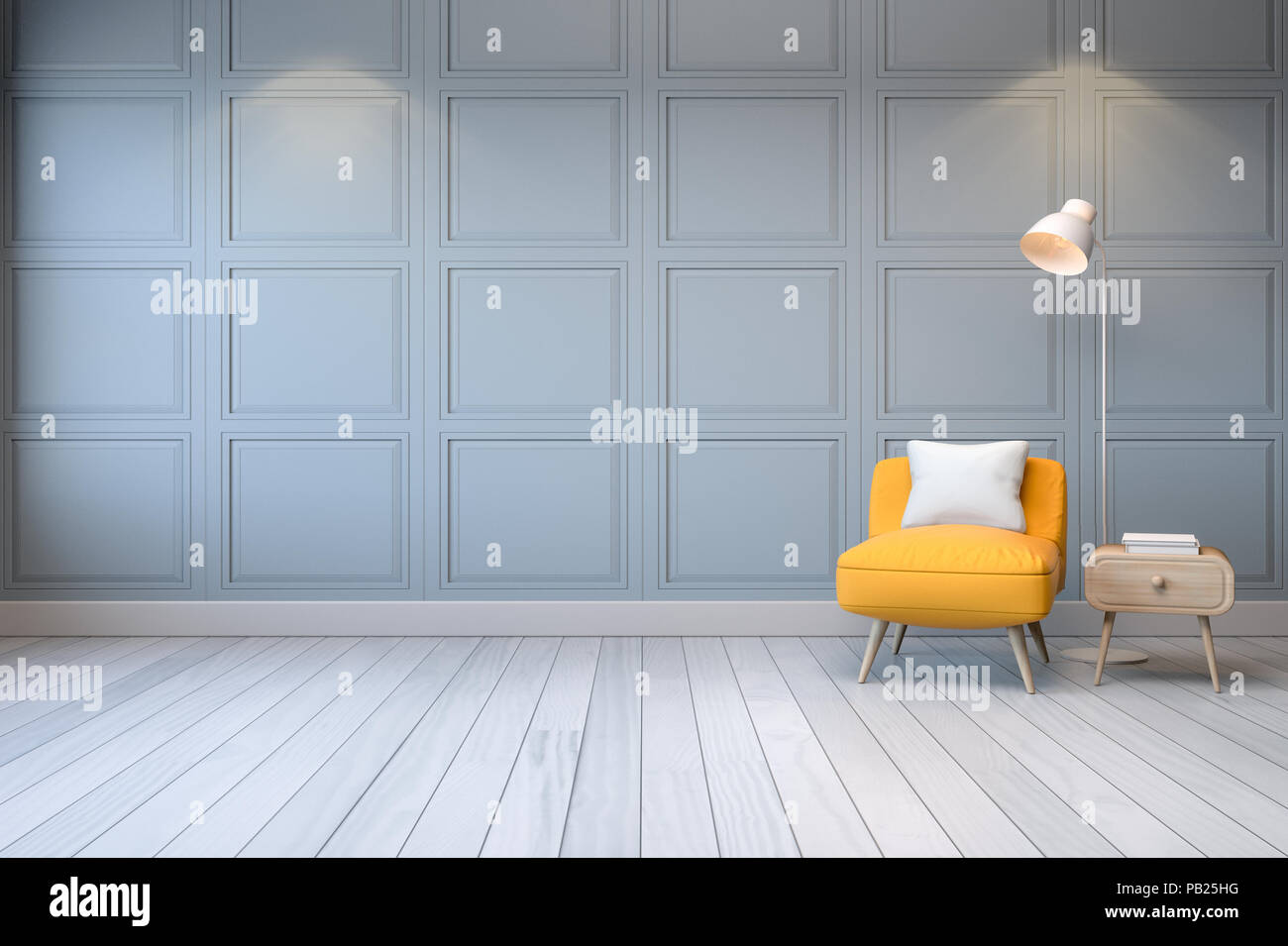 Lintérieur Modernefauteuil Jaune En Bois Avec Table Et