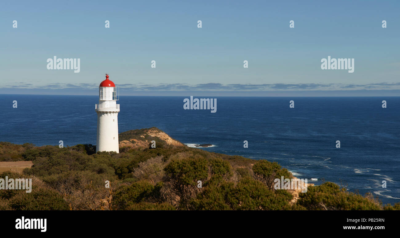 La Cape Schack Phare sur la péninsule de Mornington, Victoria, Australie Banque D'Images