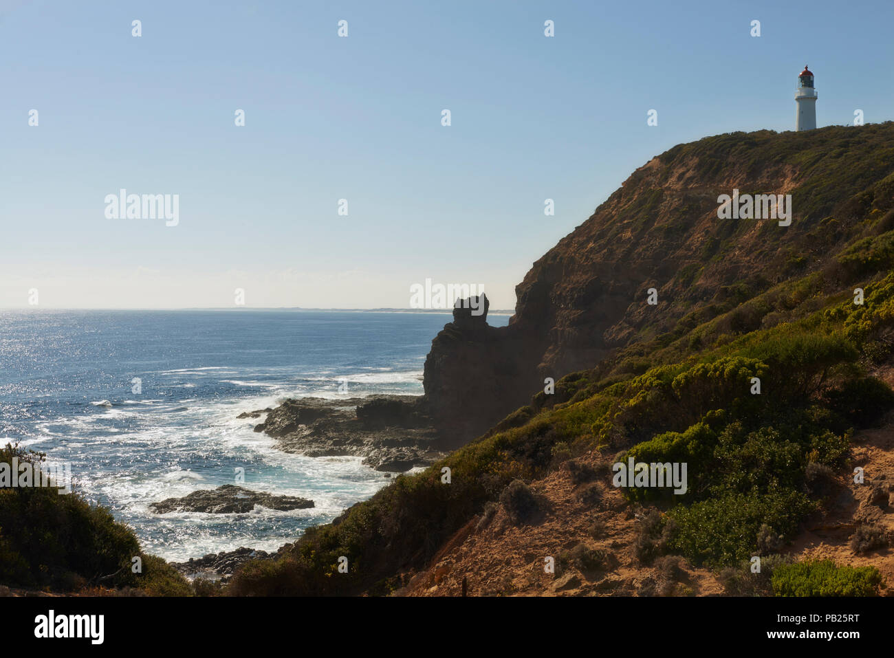 La Cape Schack Phare sur la péninsule de Mornington, Victoria, Australie Banque D'Images