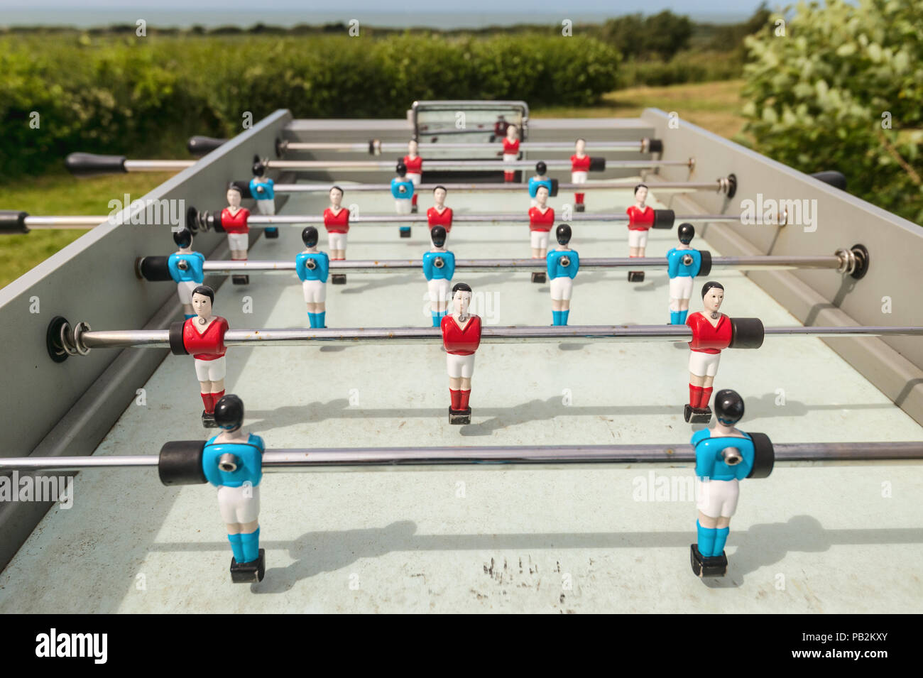 Table d'extérieur, baby foot football ou soccer bébé Banque D'Images