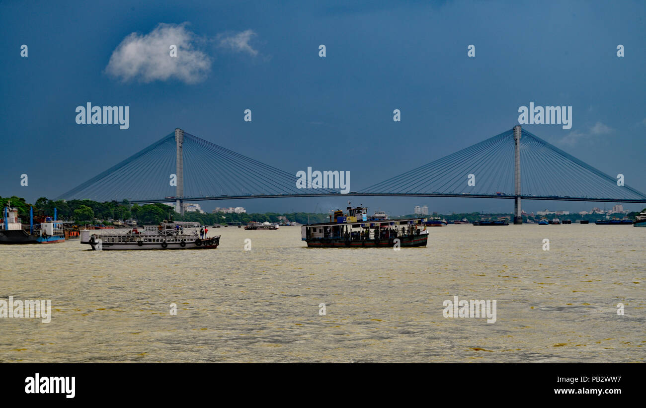Le Vivekananda Setu AKA Kolkata Shibpur Bridge Banque D'Images