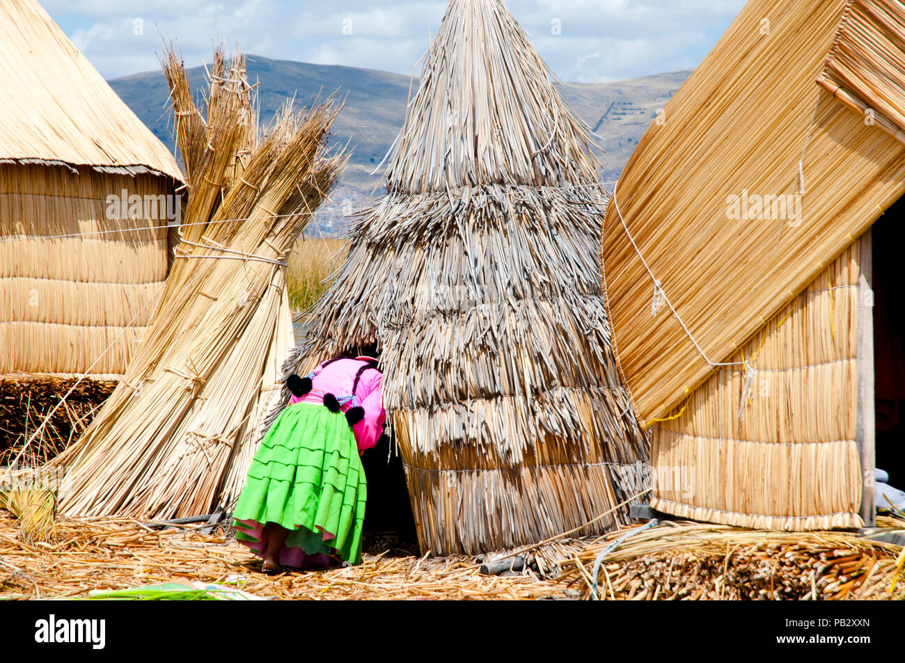 Les îles Uros - Lac Titicaca - Pérou Banque D'Images