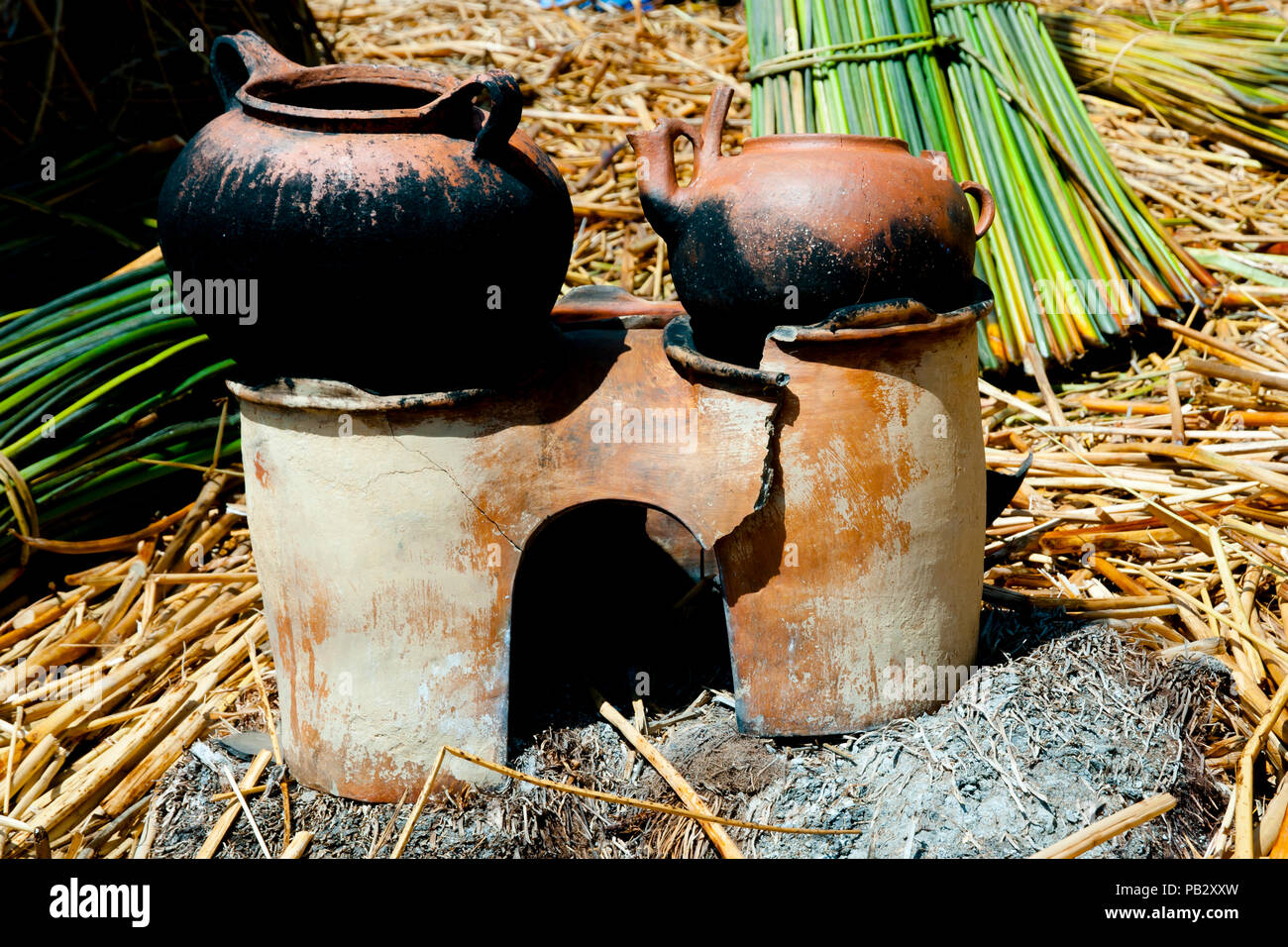 Les îles Uros - Lac Titicaca - Pérou Banque D'Images