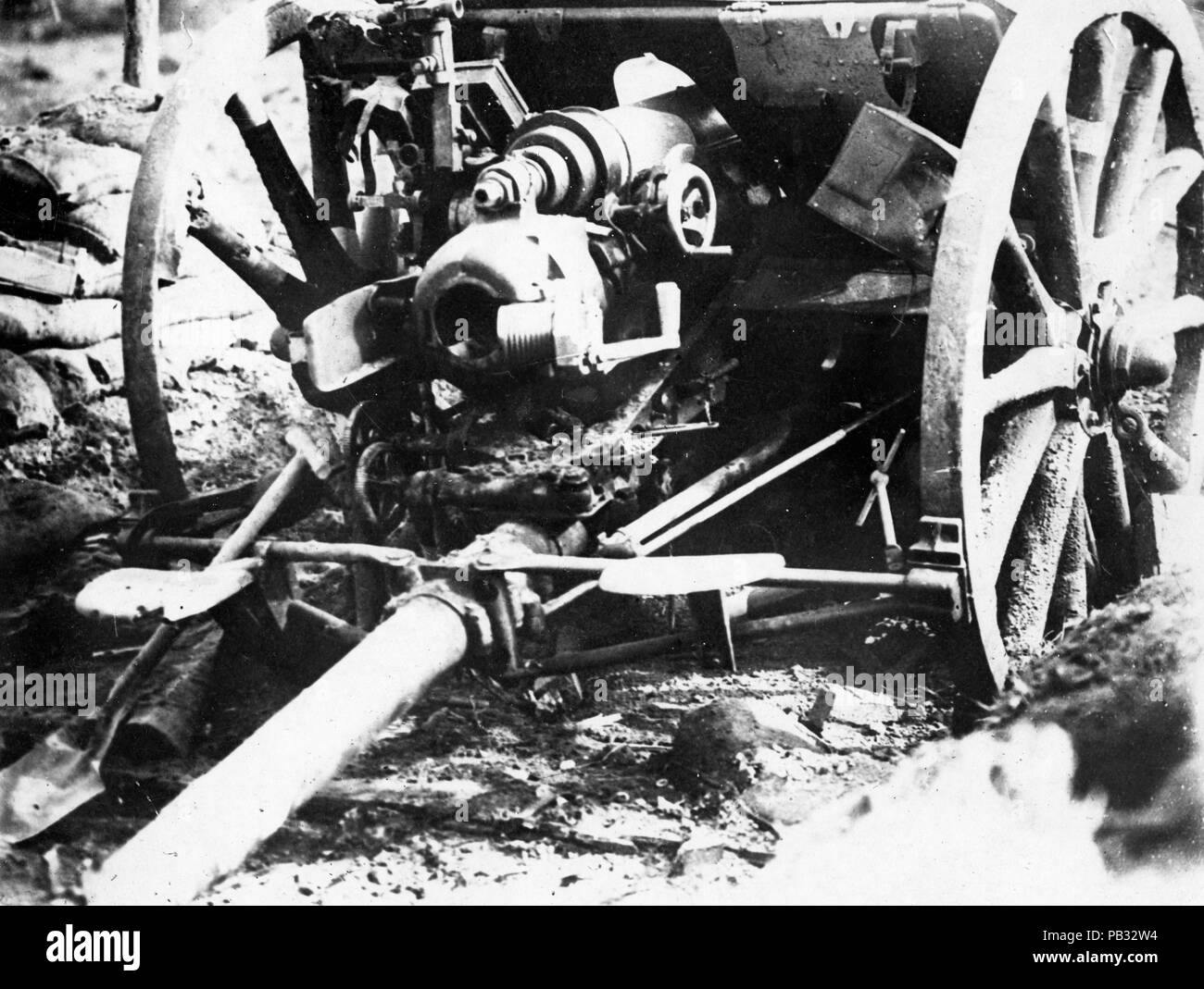 Photographie officielle prise sur le front occidental britannique montrant l'artillerie Banque D'Images