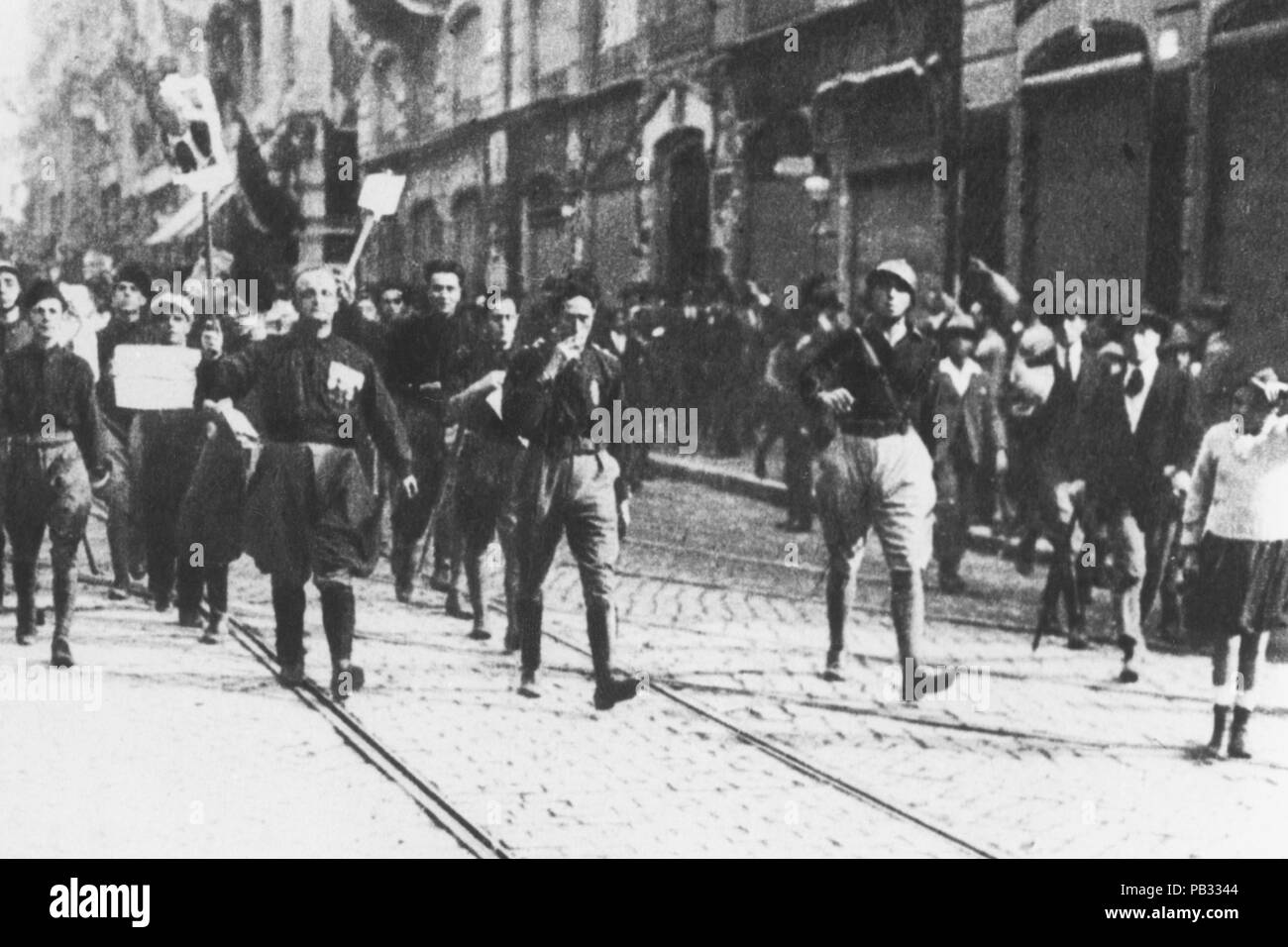 En Italie, le fascisme, la marche sur Rome, 1922 Banque D'Images