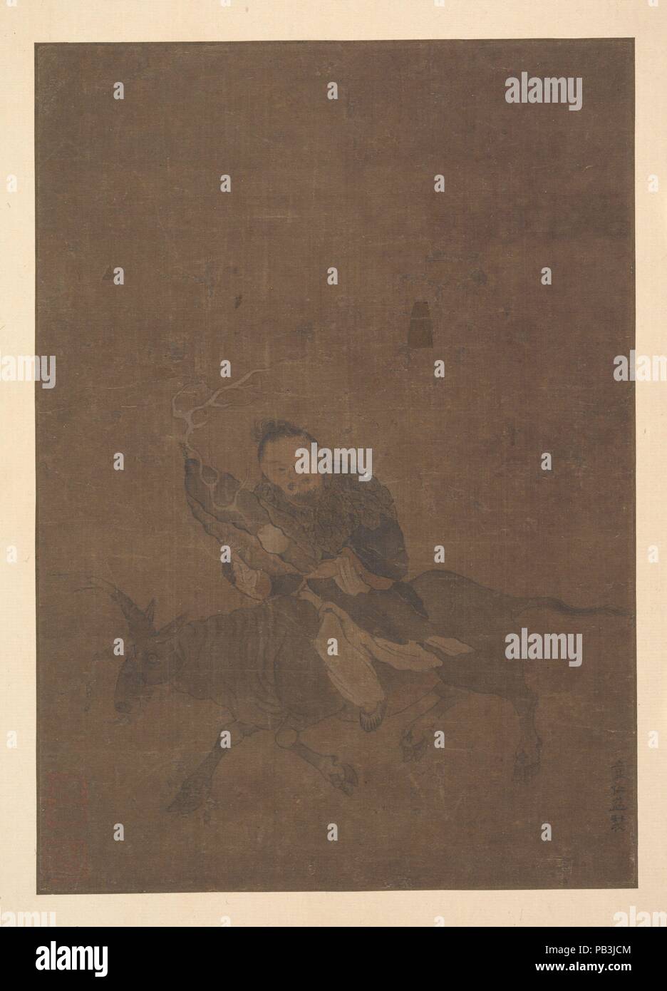 Équitation taoiste-duc d'animal. Artiste : attribuée à Tong Rênyi. Culture : la Chine. Dimensions : 12 1/2 x 8 3/4 in. (31,8 x 22,2 cm). Musée : Metropolitan Museum of Art, New York, USA. Banque D'Images