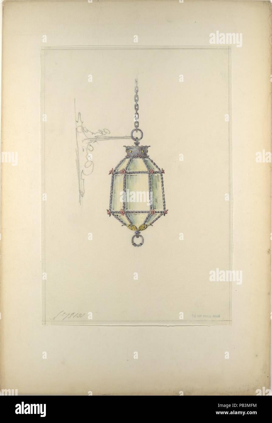 Pour suspendre Design luminaire. Artiste : Louis Comfort Tiffany (1848-1933, New York New York). Culture : L'Américain. Dimensions : hors tout : 22 1/16 x 15 1/16 in. (56,1 x 38,3 cm) d'autres (Design) : 15 3/16 x 10 9/16 in. (38,6 x 26,8 cm). Bouilloire : Peut-être le verre selon Tiffany et Decorating Company (Américain, 1892-1902) ; éventuellement Tiffany Studios (1902-32) ; éventuellement le verre selon Tiffany (Entreprise) (1885-1892). Date : fin du xixe ou début du xxe siècle. Musée : Metropolitan Museum of Art, New York, USA. Banque D'Images