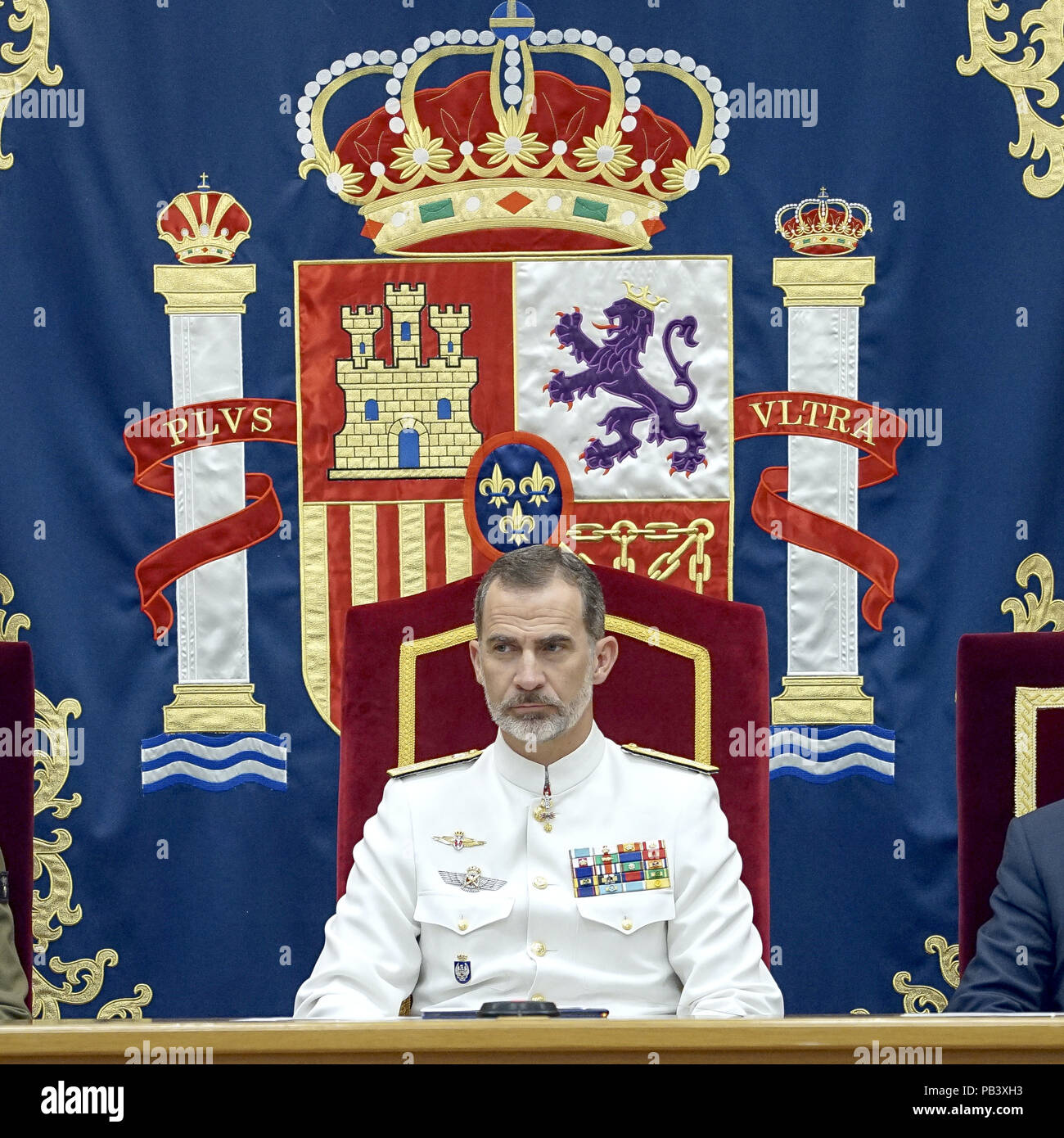 Felipe VI d'Espagne au cours de la cérémonie de clôture du 19ème cours d'état-major général des Forces Armées espagnoles Academy à Madrid, Espagne. Comprend : Felipe VI d'Espagne où : Madrid, Communauté de Madrid, Espagne Quand : 25 Juin 2018 Crédit : Oscar Gonzalez/WENN.com Banque D'Images