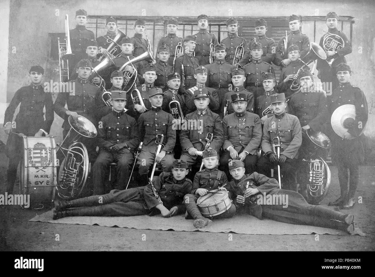 983 Magyar Királyi 7. Gyalogezred zenekara. Fortepan 4139 Banque D'Images