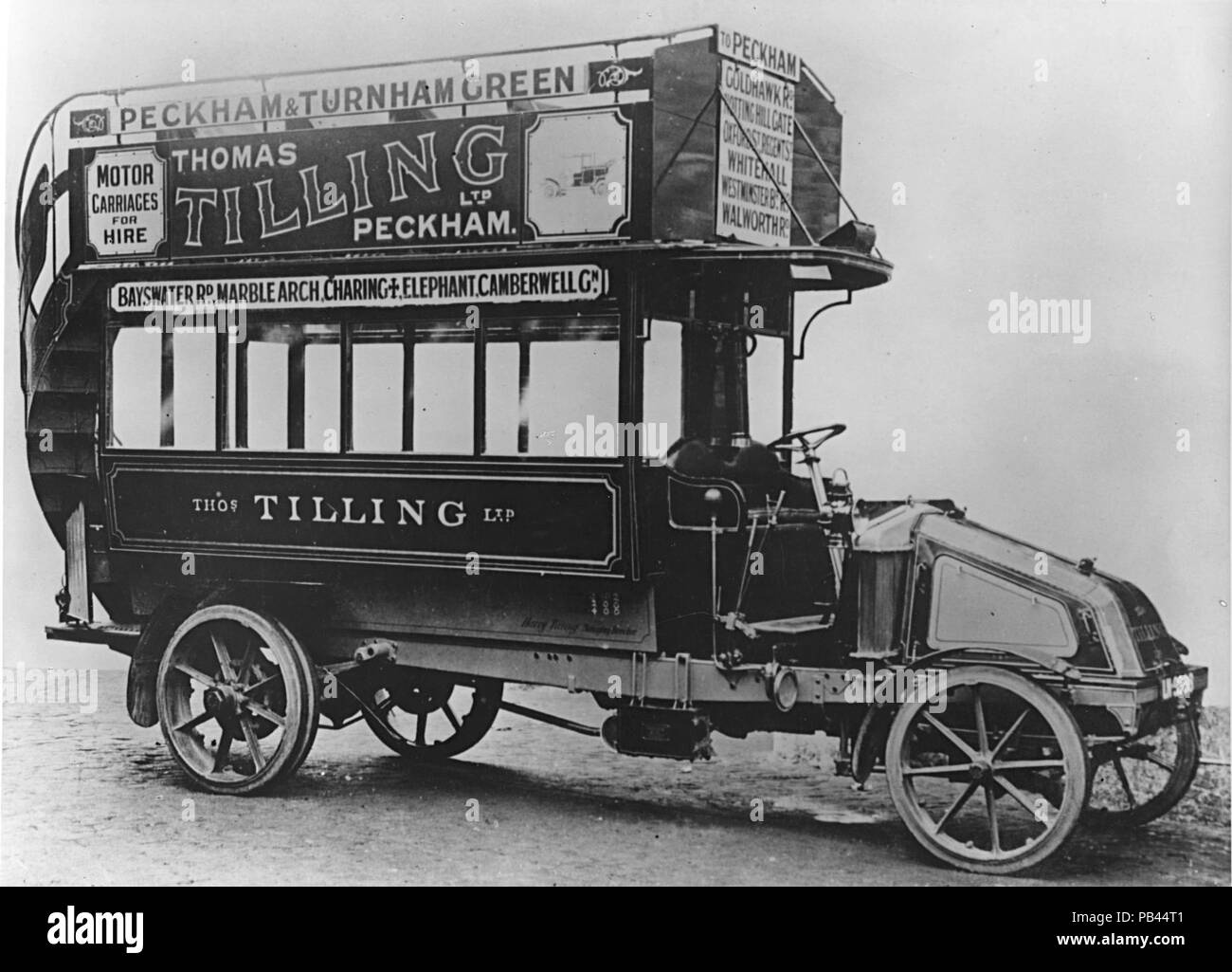 1911 Tilling & Stevens TTA1 électrique essence Banque D'Images
