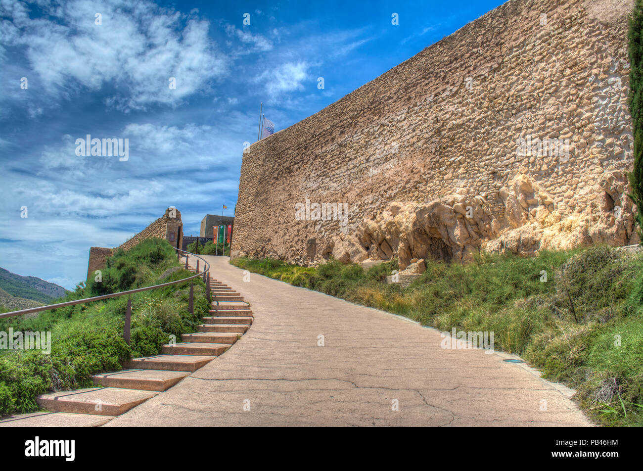 Image HDR de l'entrée de Lorca Castle à murcie espagne Banque D'Images