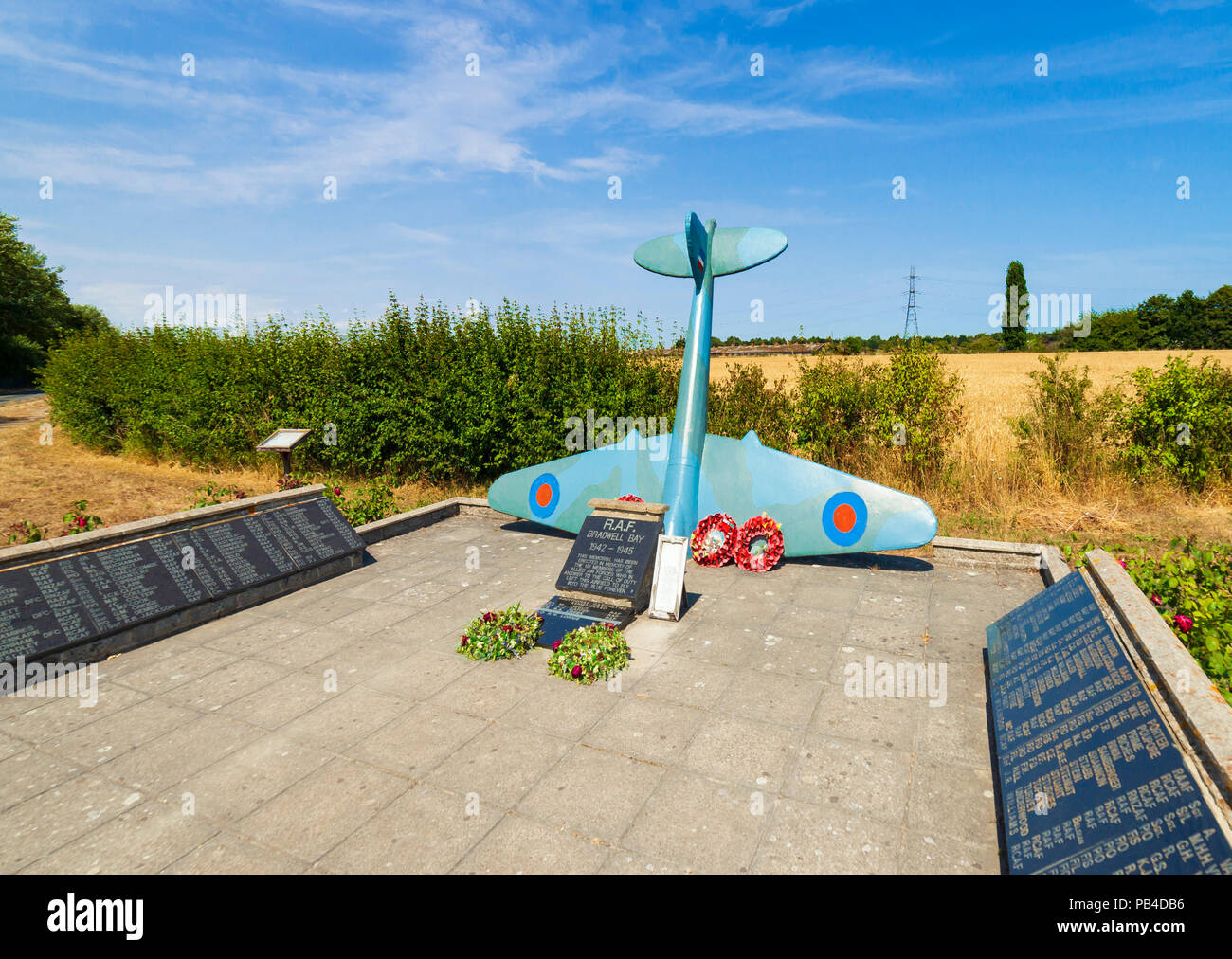Bradwell Bay Memorial RAF, Bradwell-on-Sea, Essex Southminster, Royaume-Uni. Banque D'Images