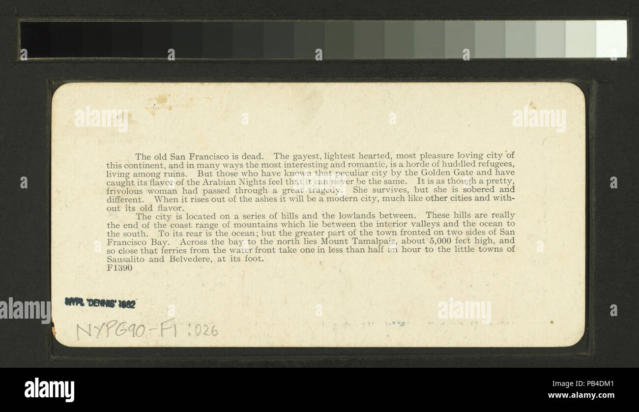 1659 Le nouveau temple maçonnique sur Sutter Street mal détruits par le tremblement de terre de San Francisco (NYPL b11707375-G90F001 026B) Banque D'Images