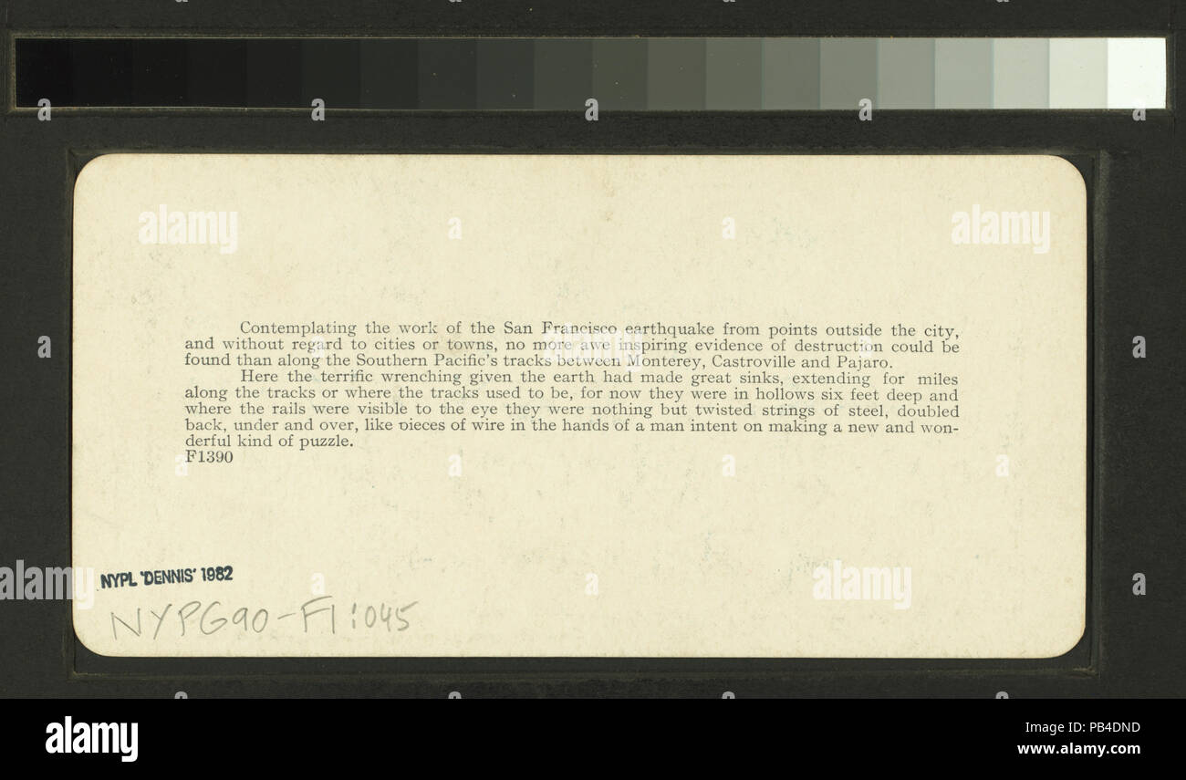 1697 La ruine de San Francisco en Californie et Jones St., montrant le chaos par un tremblement de terre et de feu (NYPL b11707375-G90F001 045B) Banque D'Images