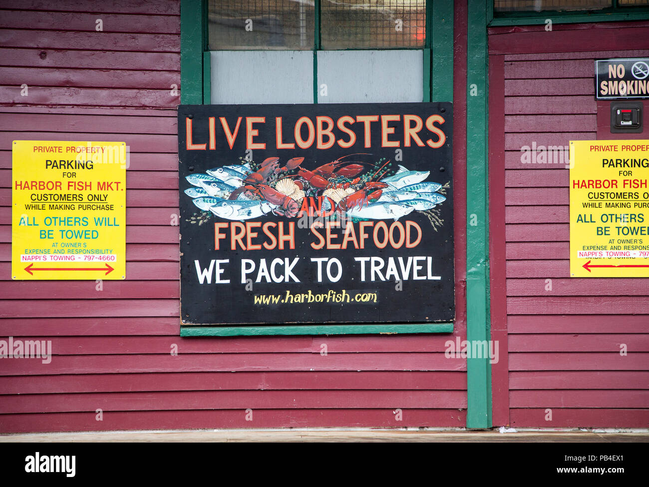 Magasin de vente de homards les touristes à Portland, Maine Banque D'Images
