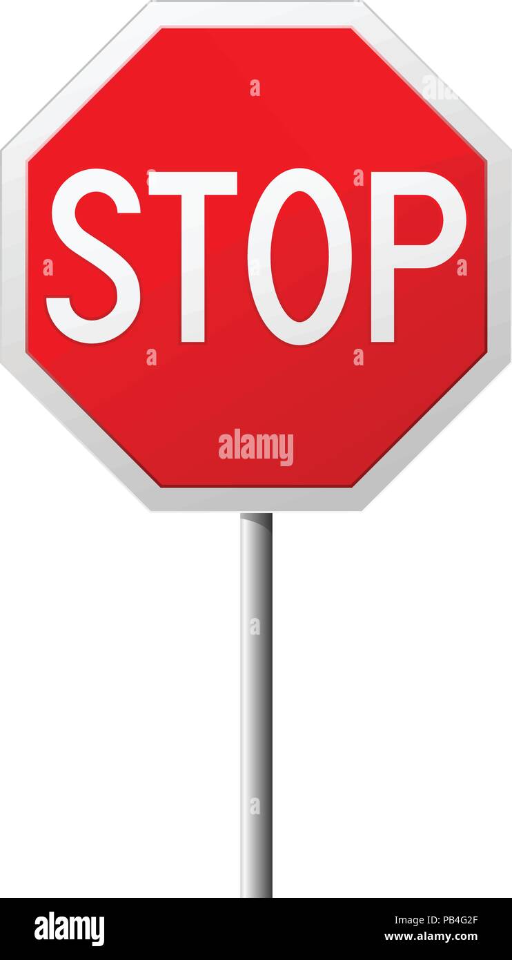 Panneau stop - panneau de circulation octaédrique Illustration de Vecteur