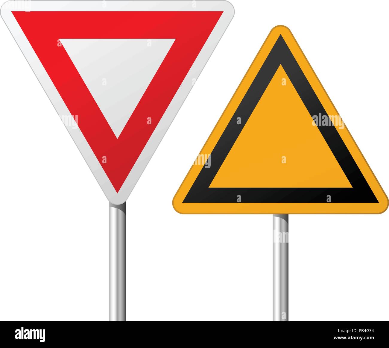 Route vierge signes de rendement - symbole de l'avis Illustration de Vecteur