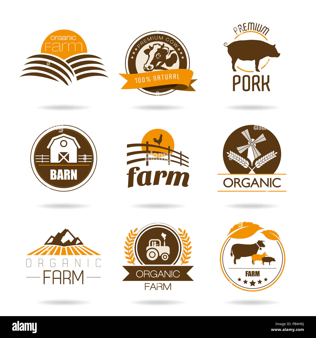 Farm icon set Banque D'Images