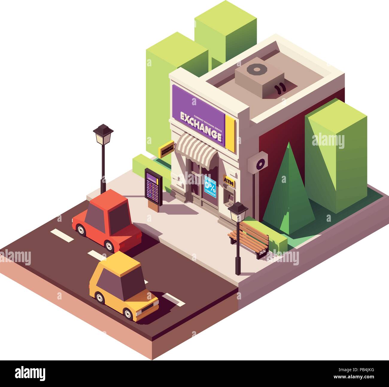 L'échange d'argent isométrique vectoriel Illustration de Vecteur