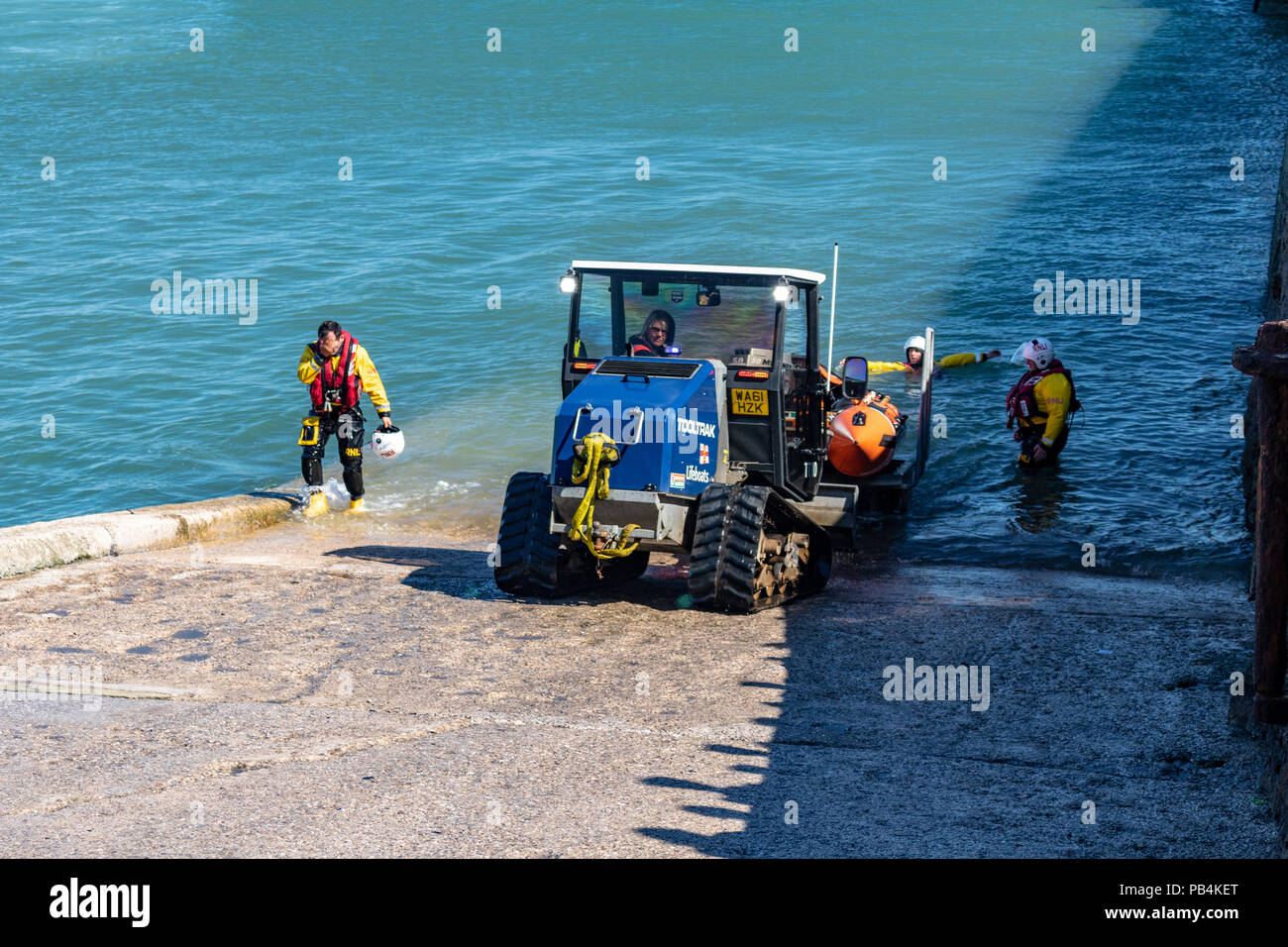 Exercice d'entraînement de la RNLI marina 2018 porthcawl Banque D'Images