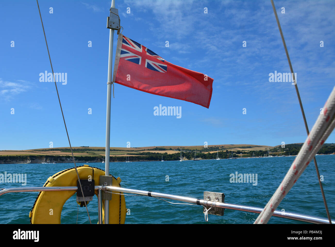 Le Red Ensign ou 'Red Duster' est l'ensign civile du Royaume-Uni de Grande-Bretagne et d'Irlande du Nord. C'est une des enseignes britanniques, et Banque D'Images