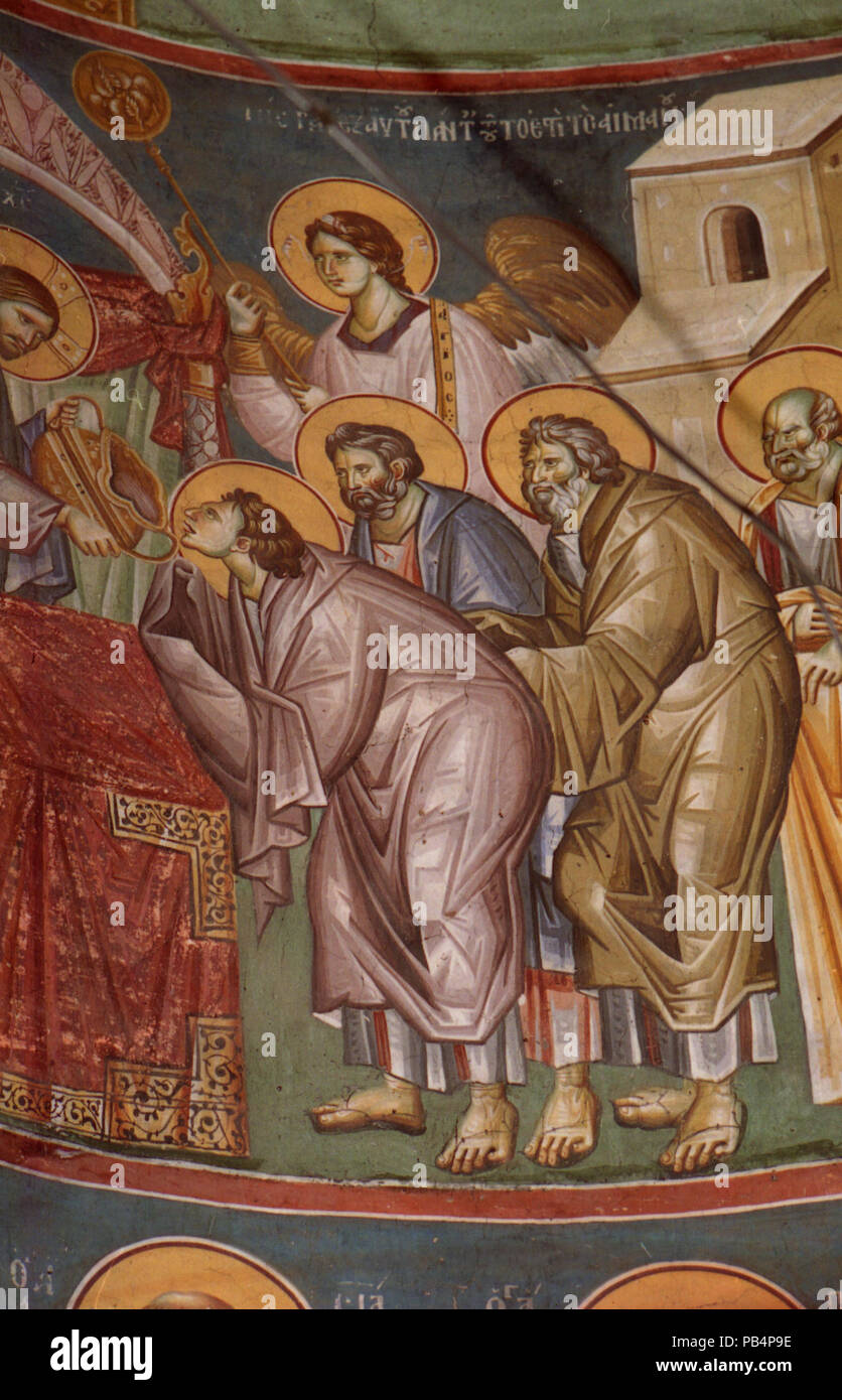 1157 peintures dans l'église de la Théotokos Peribleptos Ohrid de 0306 Banque D'Images