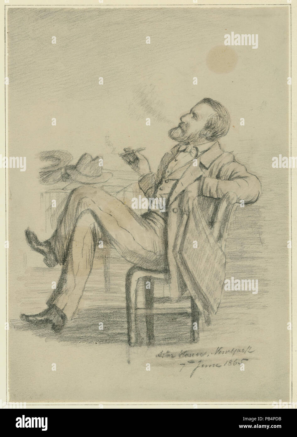 1180 Dessin au Crayon, "Le général Subvention à l'Astor House" de Pierre Morand Banque D'Images