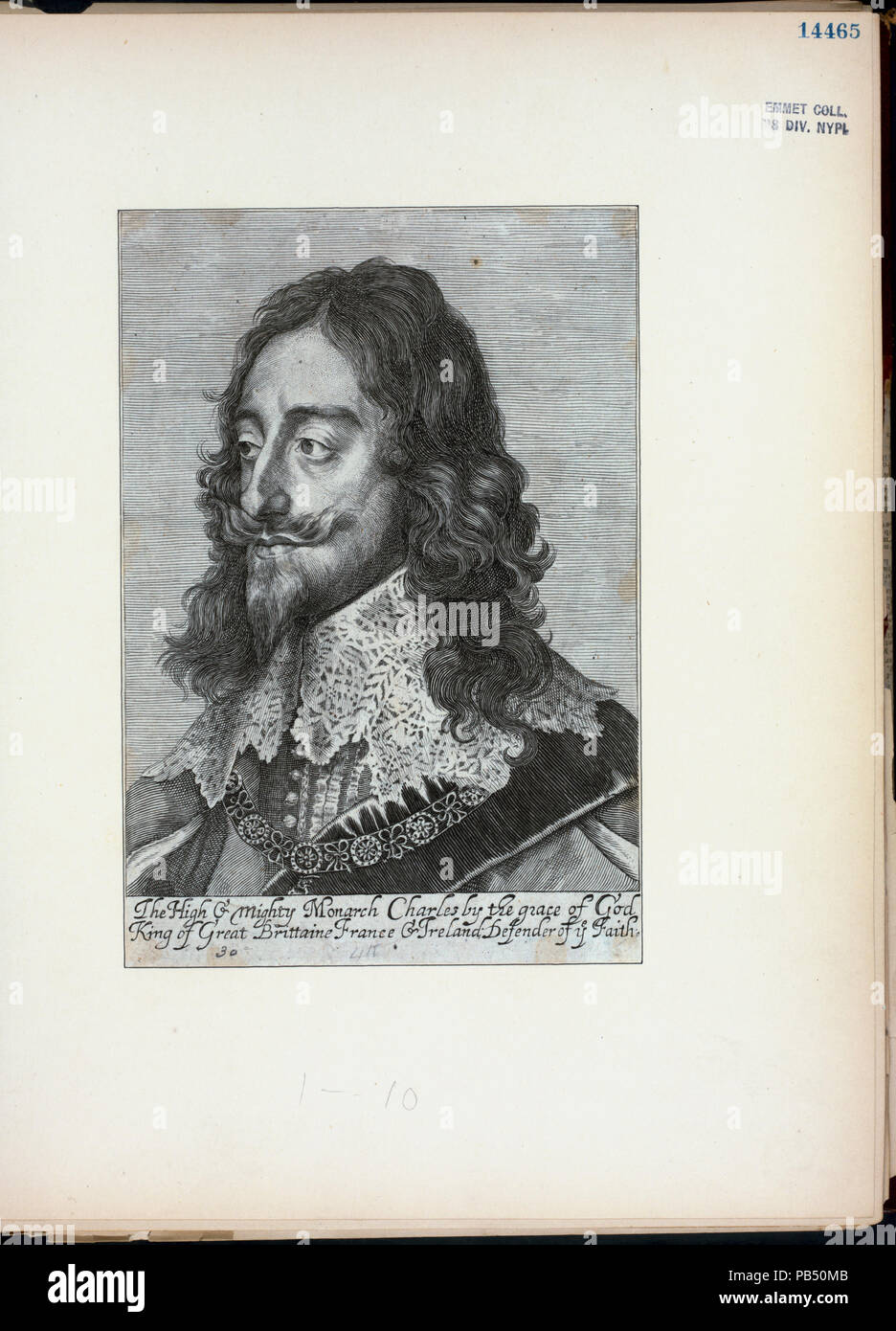 1643 Le haut et puissant monarque Charles par la grâce de Dieu Roi de la Brittaine, la France et l'Irlande, Défenseur de la foi vous (NYPL Hadès-257772-EM14465) Banque D'Images