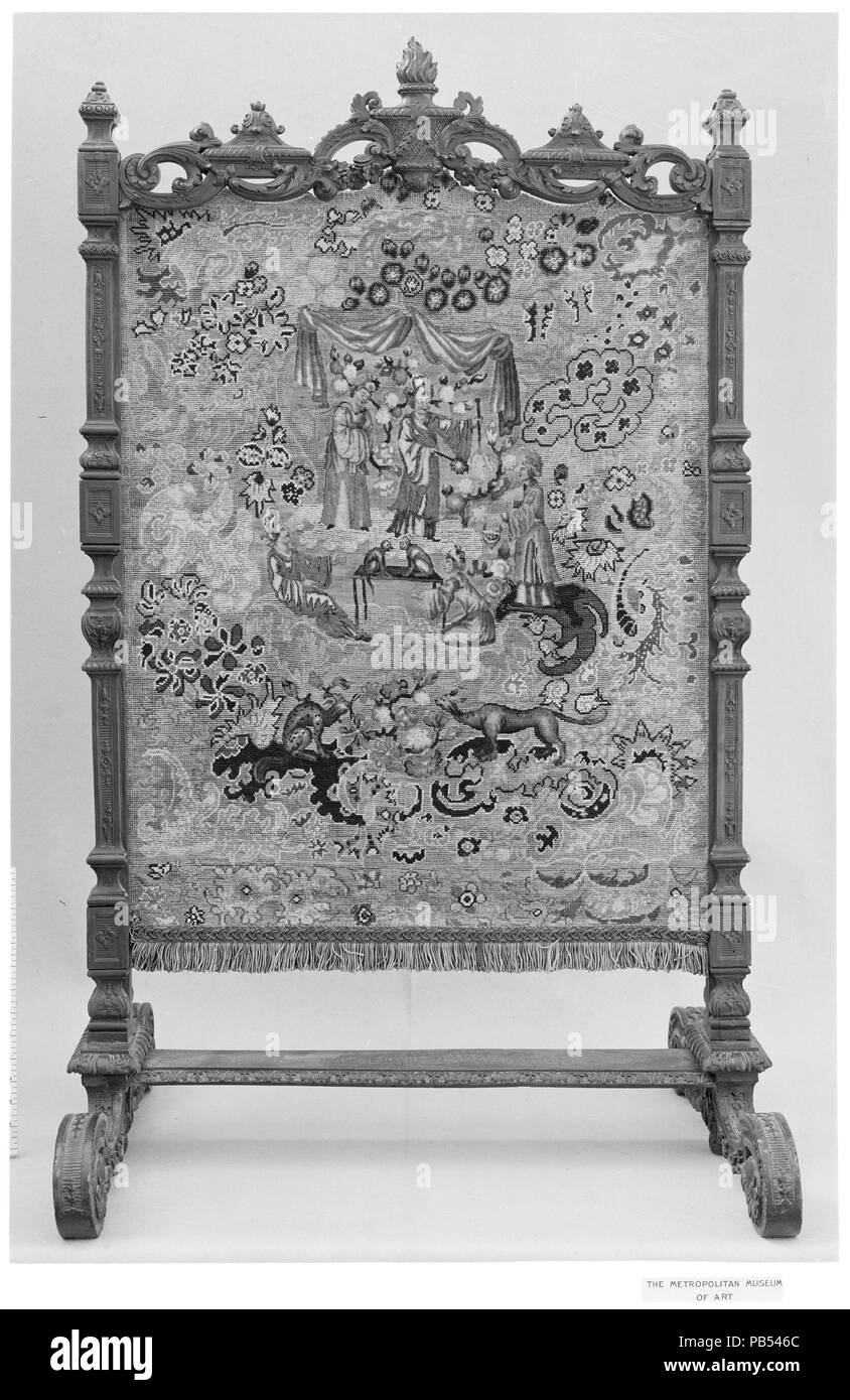 Écran de cheminée. Culture : le français. Dimensions : hors tout : 48 1/2 × 29 1/2 x 21 5/8 in. (123,2 × 74,9 × 54,9 cm). Date : fin du 17ème siècle. Musée : Metropolitan Museum of Art, New York, USA. Banque D'Images