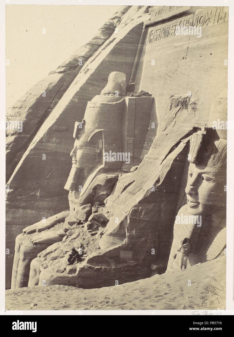Abou Simbel, Nubia. Artiste : Francis Frith (British, Chesterfield, Derbyshire 1822-1898 Cannes, France). Date : 1857. Musée : Metropolitan Museum of Art, New York, USA. Banque D'Images