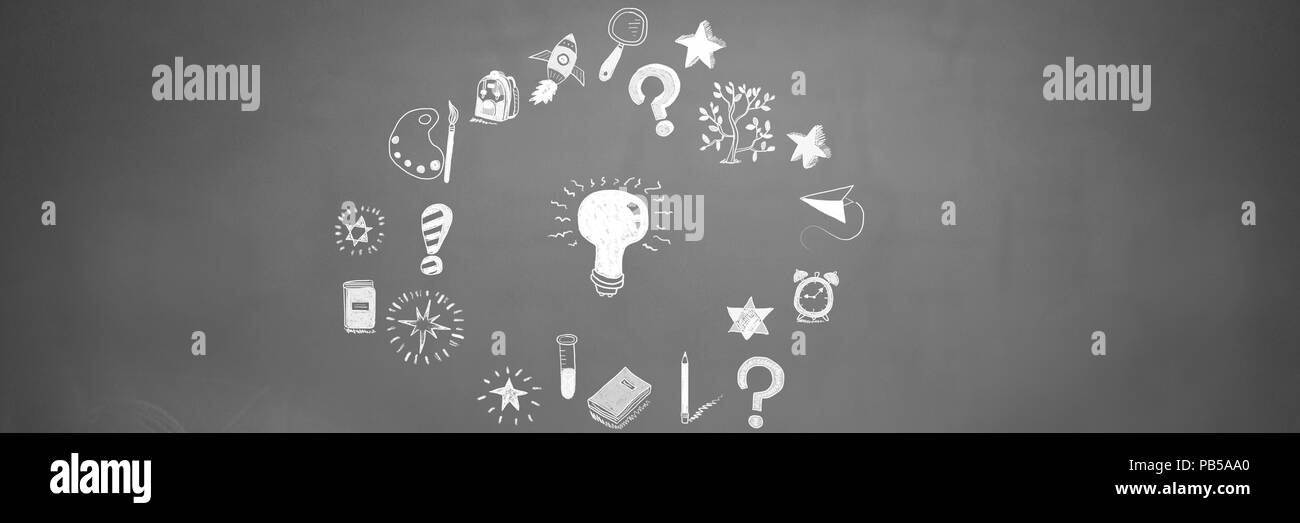 S'appuyant sur l'éducation tableau noir pour l'école Banque D'Images