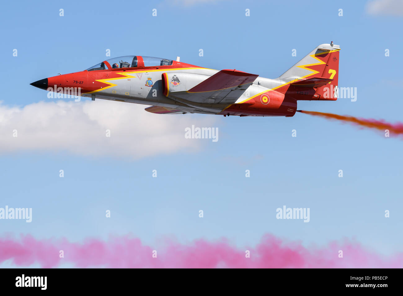 Patrulla Aguila, l'équipe de démonstration de la Force aérienne espagnole au Royal International Air Tattoo, Juillet 2018 Banque D'Images