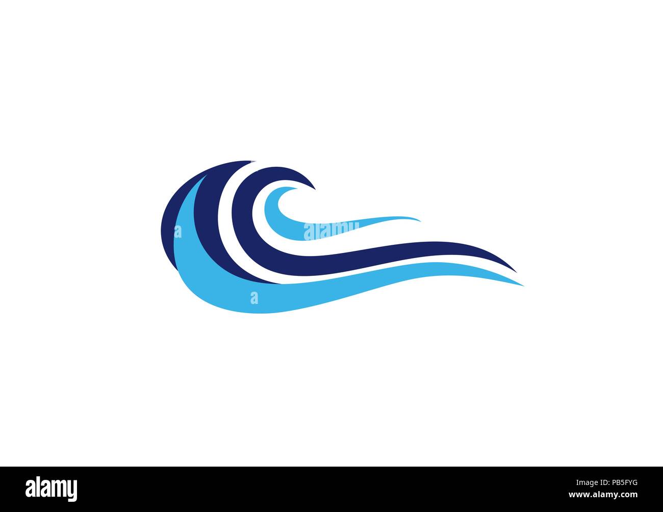 La vague bleu horizon, logo logo vagues, l'eau de mer bleu vecteur conception icône symbole vent Illustration de Vecteur