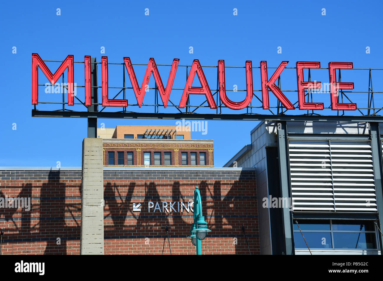 Avec une population d'un peu moins de 600 000 Milwaukee est la plus grande ville de l'état du Wisconsin et l'un des plus grands dans le Midwest des États-Unis Banque D'Images
