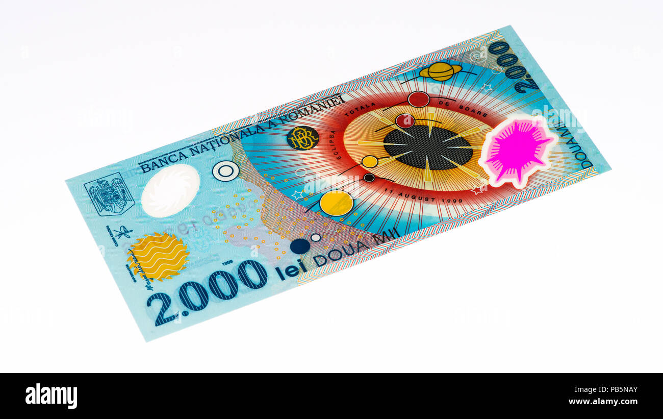 2000 lei roumains bank note. Lei est la monnaie nationale de la Roumanie Banque D'Images