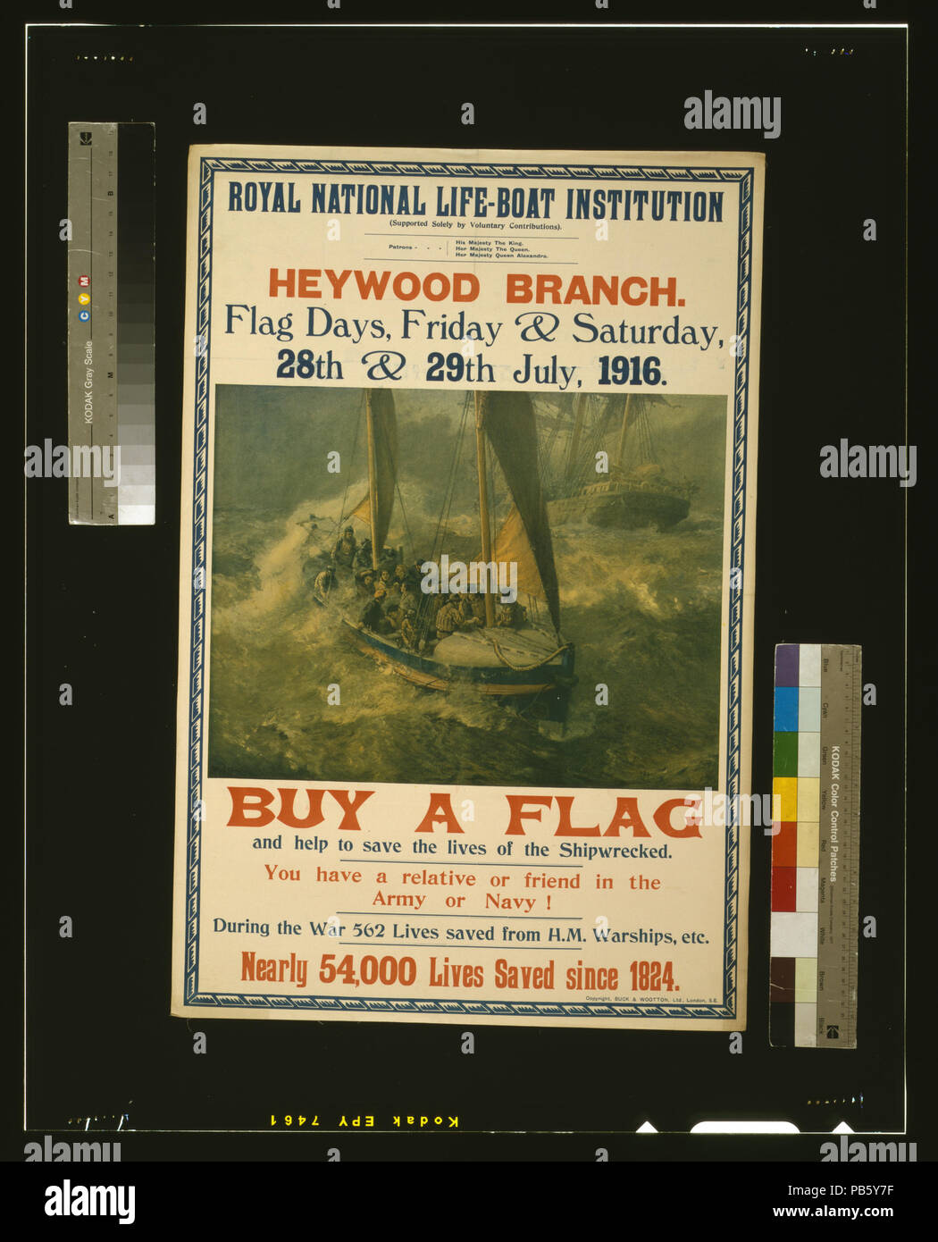 1274 Royal National Life-boat, Direction générale de l'établissement Heywood, jours drapeau, vendredi &AMP ; Samedi, 28e &AMP ; 29 juillet 1916 RCAC2003675268 Banque D'Images