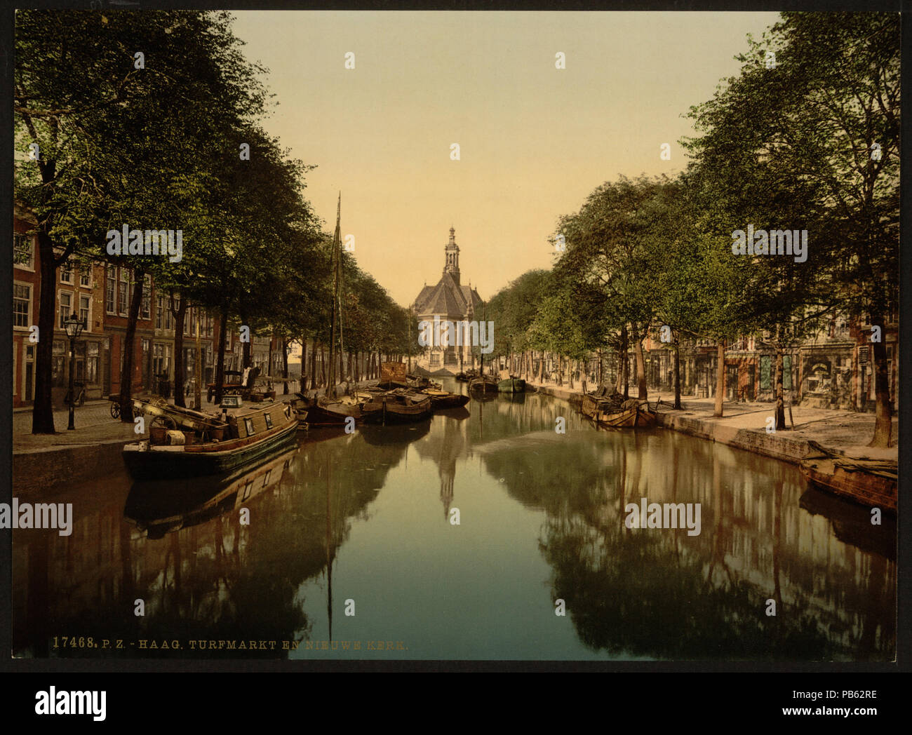 1176 Marché de la tourbe et nouvelle église, de La Haye, Hollande-RCAC2001698796 Banque D'Images
