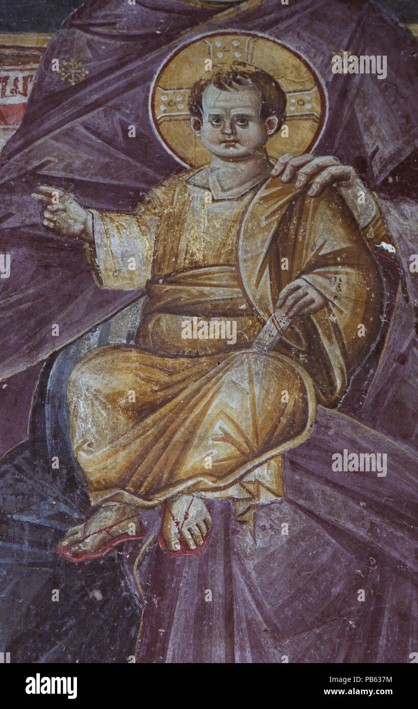 1157 peintures dans l'église de la Théotokos Peribleptos Ohrid de 0192 Banque D'Images