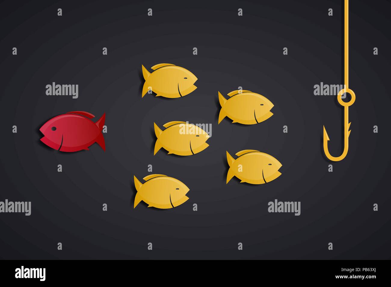 Parfois, il est préférable de nager contre le courant principal Illustration de Vecteur