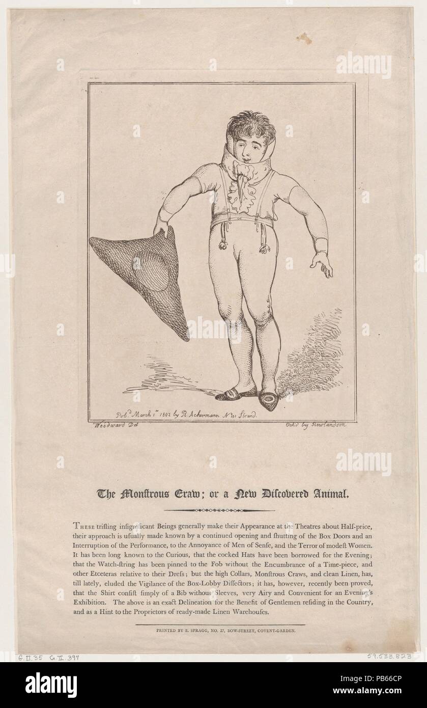 La gorge monstrueuse ; ou un New-Discovered Animal. Artiste : Thomas ROWLANDSON (britannique, Londres 1757-1827 Londres) ; d'après George Moutard Woodward (British, ca. 1760-1809 Londres). Fiche Technique : Dimensions : 17 × 10 7/8 à 7/16. (44,3 × 27,7 cm) Plaque : 9 7/8 × 7 13/16 in. (25,1 × 19,9 cm). Imprimante : La Fayette, E. (Londres). Editeur : Rudolph Ackermann, Londres (actif 1794-1829). Date : mars 1, 1802. Musée : Metropolitan Museum of Art, New York, USA. Banque D'Images