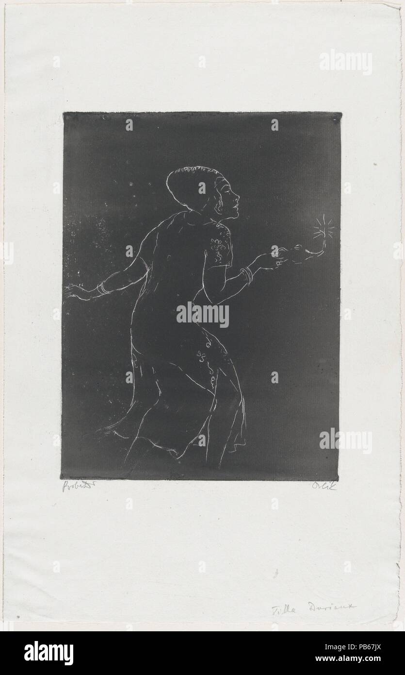 Tilla Durieux. Artiste : Emil Orlik (Prague, Berlin 1870-1932 austro-hongrois). Fiche technique : Dimensions : 16 1/2 x 10 3/8 in. (41,9 x 26,4 cm) Plaque : 9 3/4 x 7 3/8 in. (24,8 x 18,7 cm). Sitter : Tilla Durieux (autrichien, 1880-1971). Date : n.d.. Musée : Metropolitan Museum of Art, New York, USA. Banque D'Images