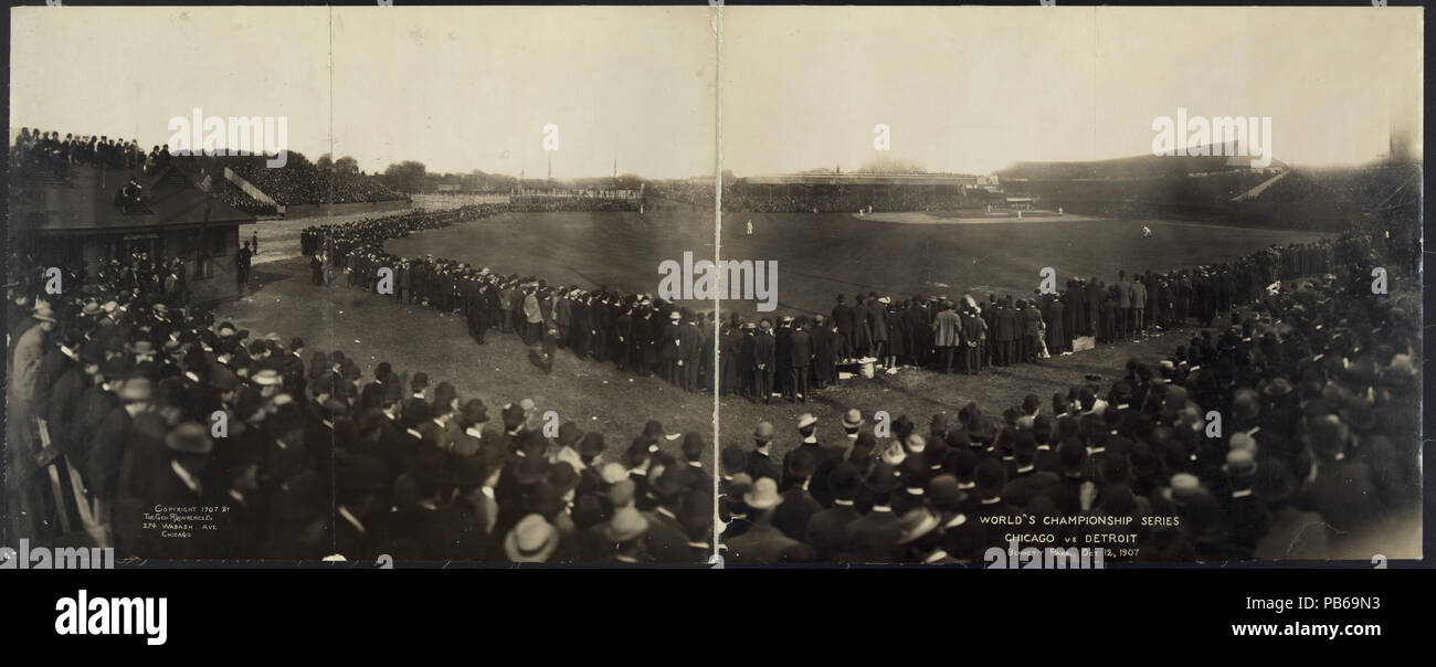 Série de championnat du monde 1871, Chicago et Detroit, Bennett Park, 12 octobre, 1907 RCAC2007663976 Banque D'Images