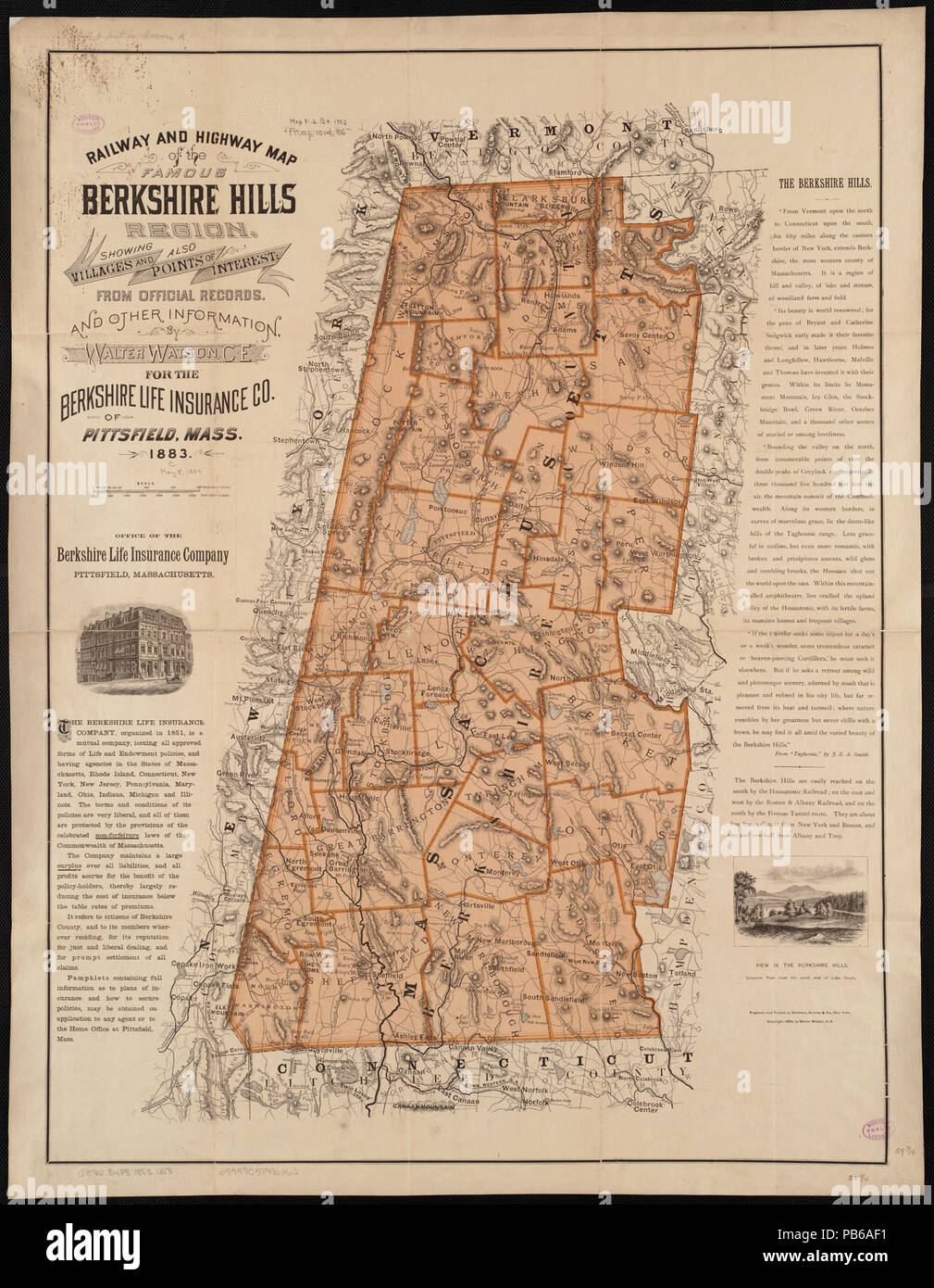 1243 Autoroute ferroviaire et plan de la célèbre région des collines de Berkshire, montrant aussi les villages et les points d'intérêt à partir de documents officiels et d'autres informations (26333661003) Banque D'Images