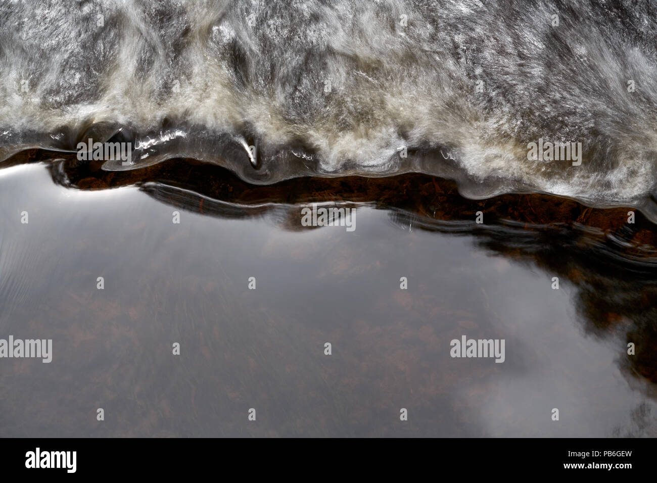 Anglais Abstract d'eau courante dans le canal de drainage, Colac, Victoria, Australie. Banque D'Images